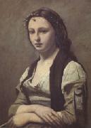 Jean Baptiste Camille  Corot Woman with a Pearl (mk05) oil on canvas